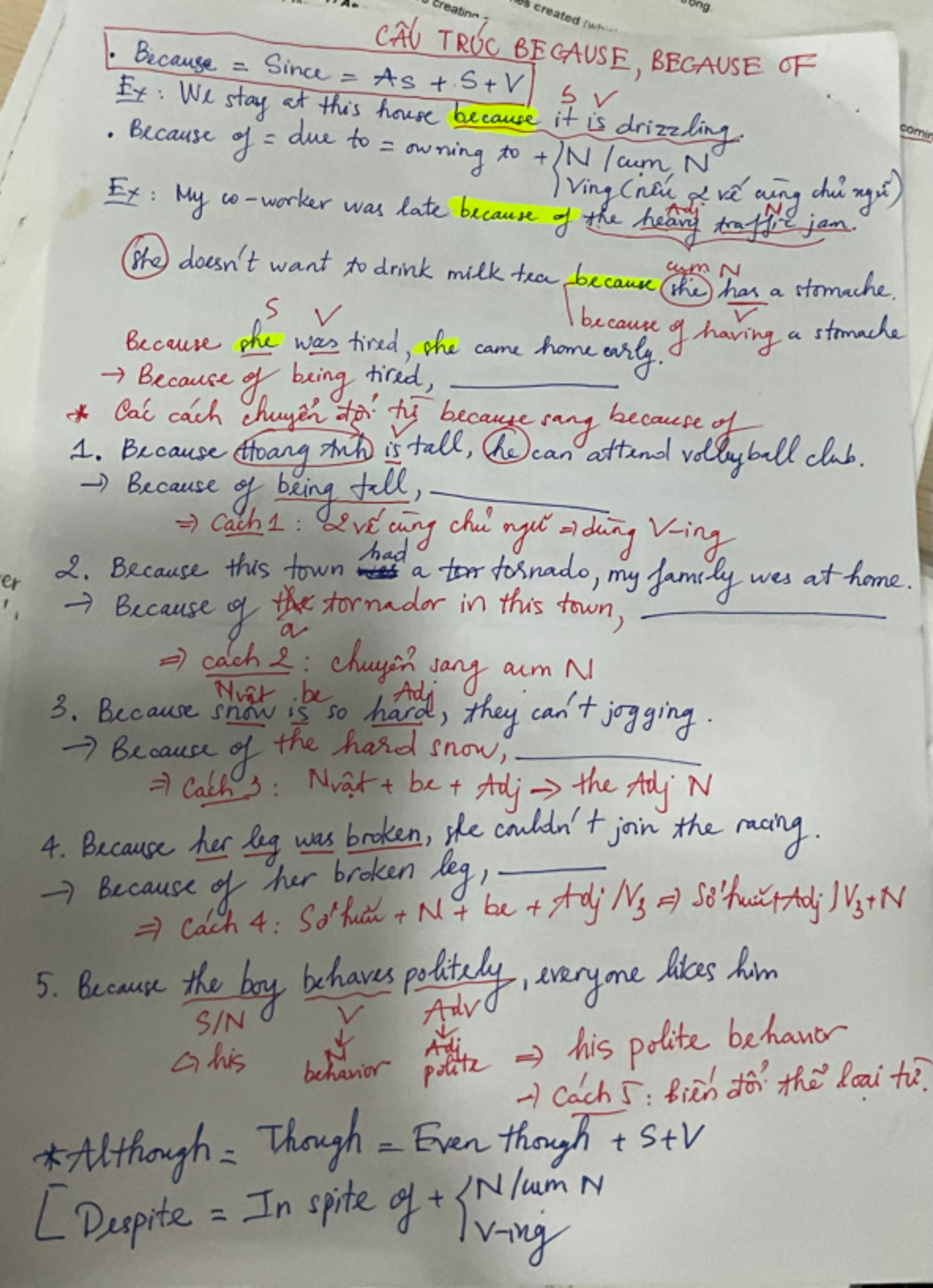 Because Because of - IELTS WRITING - creatinn created Because Since As ...