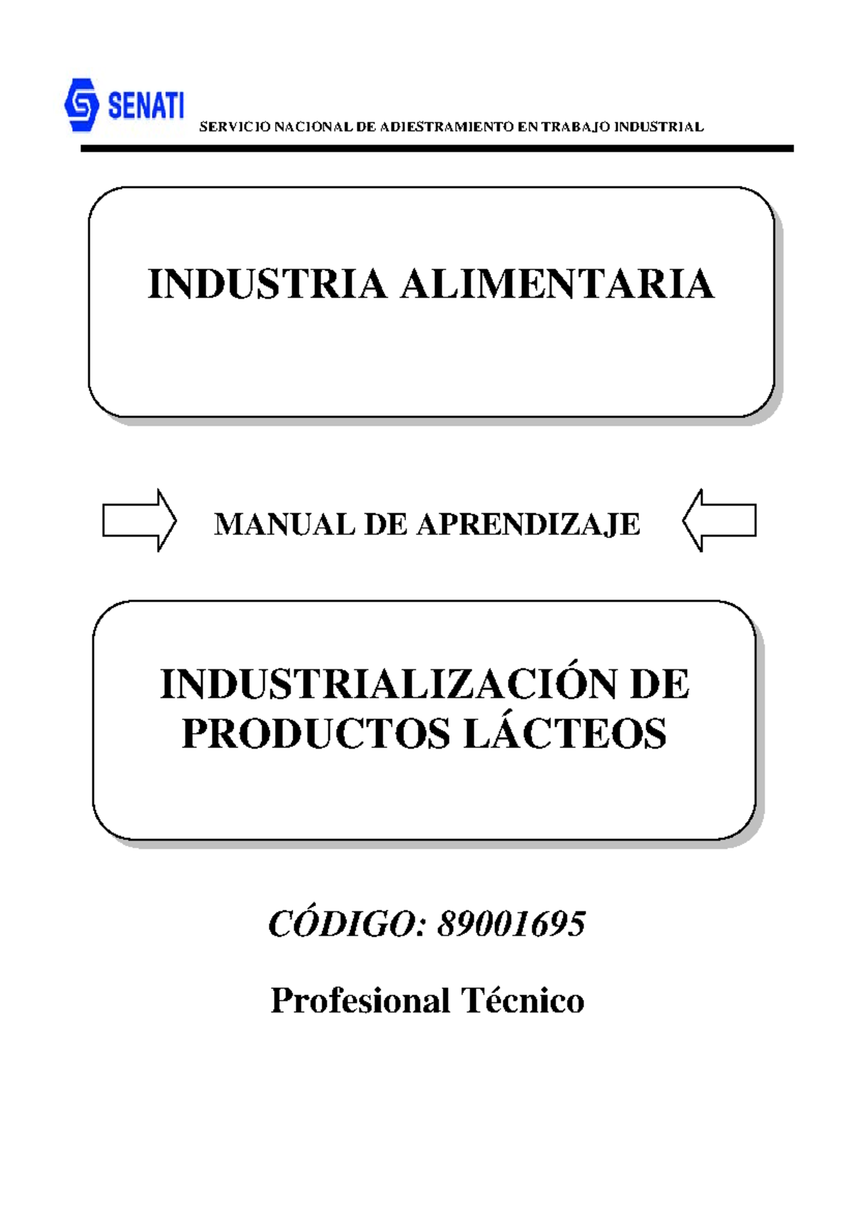 Manual de Aprendizaje LPAD-214: Industrialización de Productos Lácteos - Document Preview