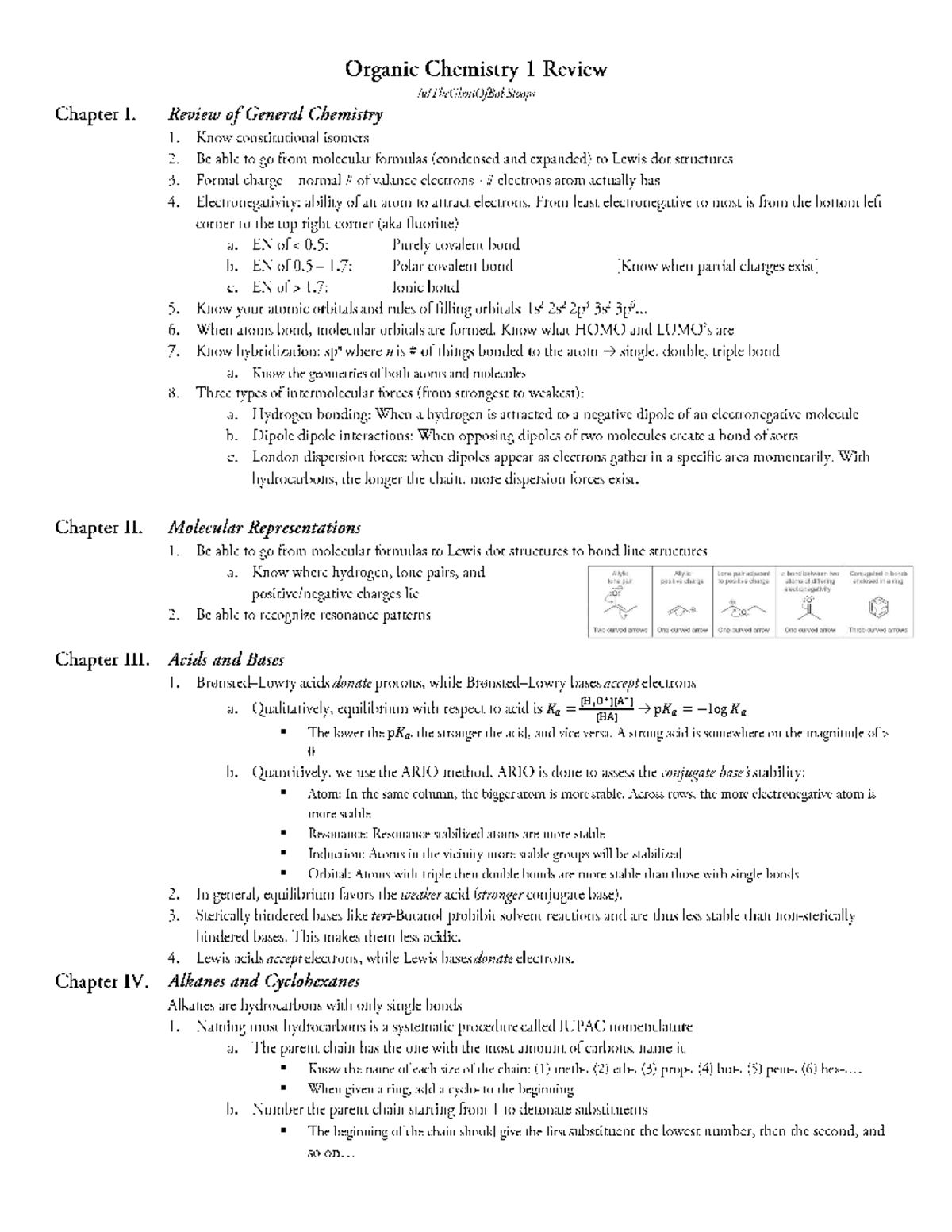 Reddit Organic Chemistry 1 Final Exam Review Notes - Studocu