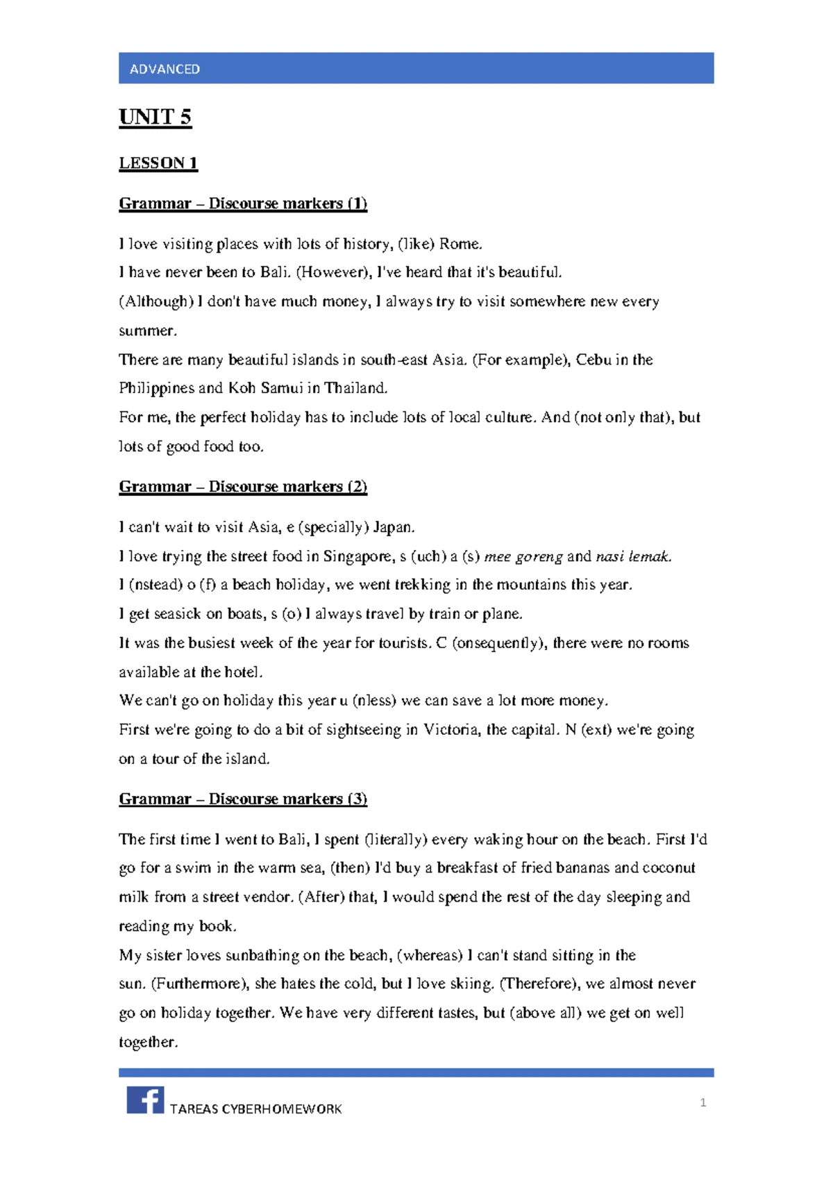 ADVANCED UNIT 7 LESSON 1 Grammar Comparison and Job Vocabulary - Studocu