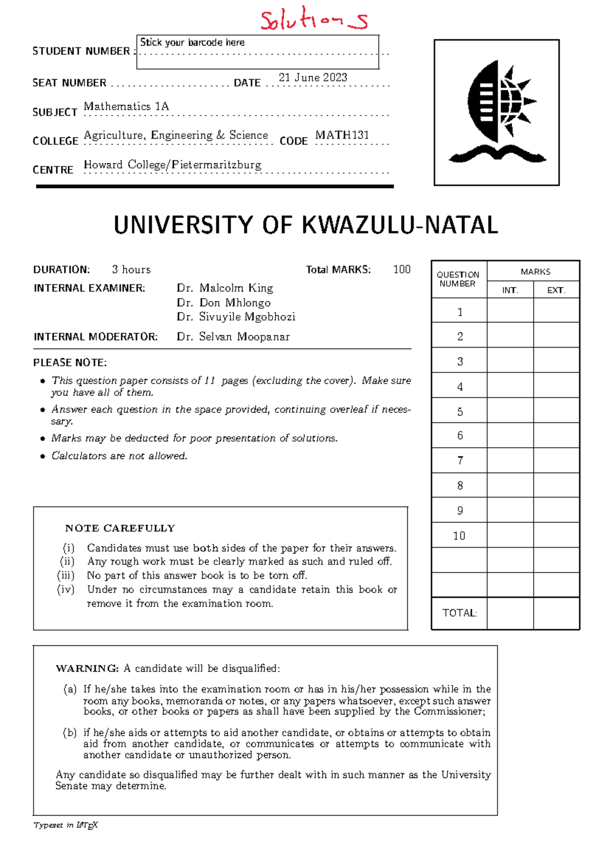 MATH131 Supp Exam 2023 Solutions: Comprehensive Guide to Key Concepts - Document Preview