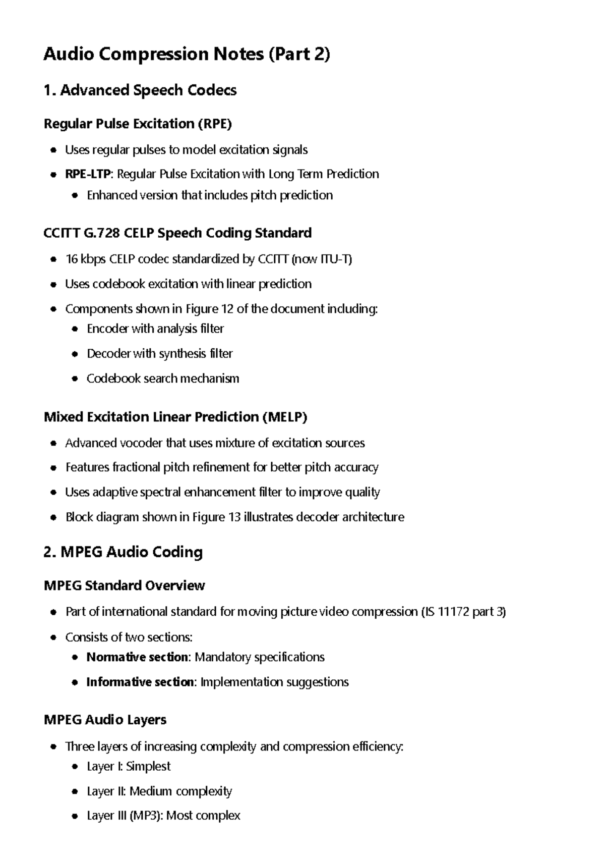 Audio Compression Notes (Part 2) - Advanced Codecs & MPEG Techniques ...