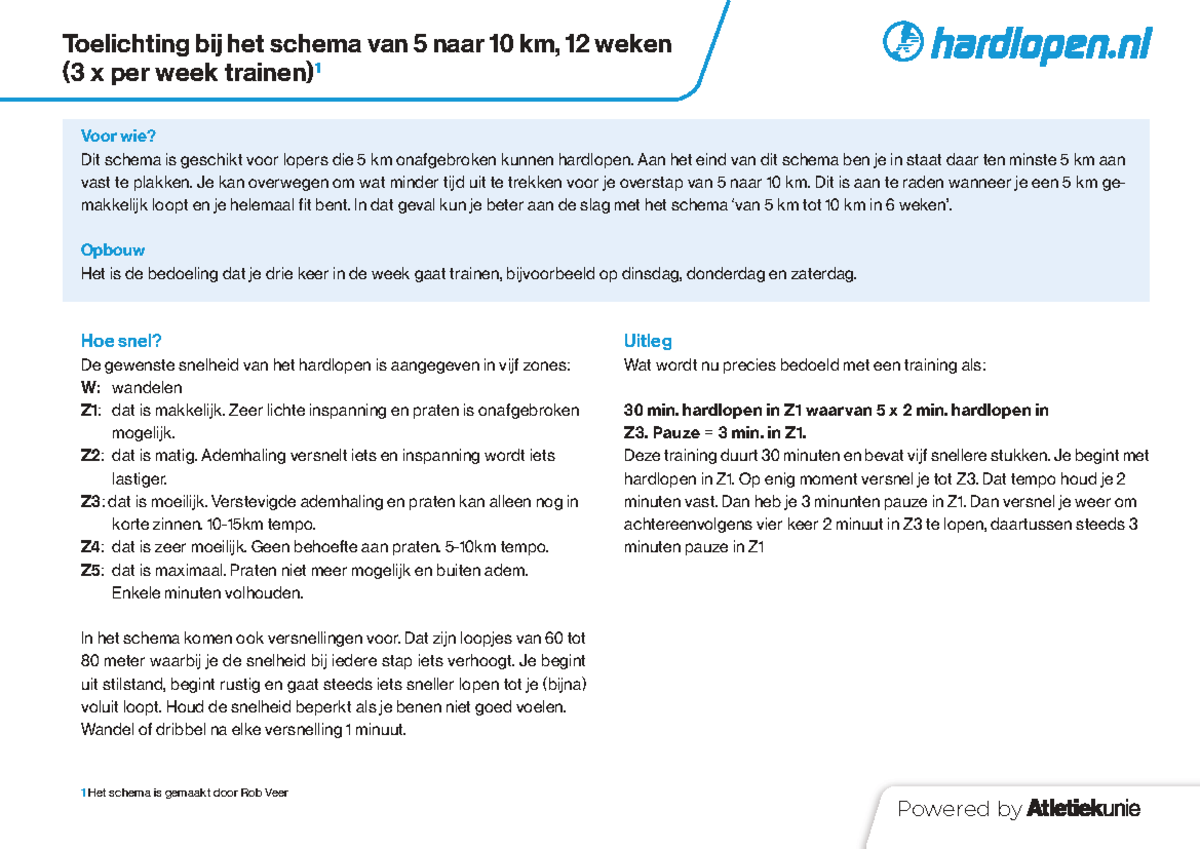 Hardloopschema 5 naar 10 km: 12 Weken Training (3x per Week) - Studeersnel