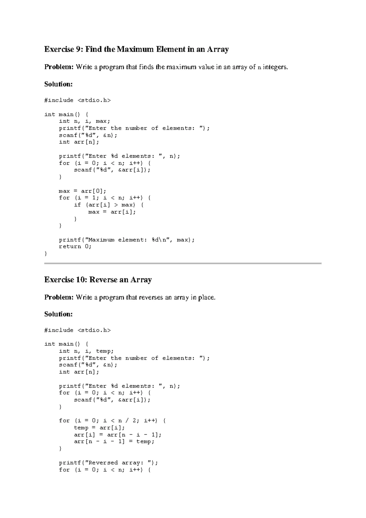 Solutions to C Programming Pointers & Functions Worksheet - Studocu
