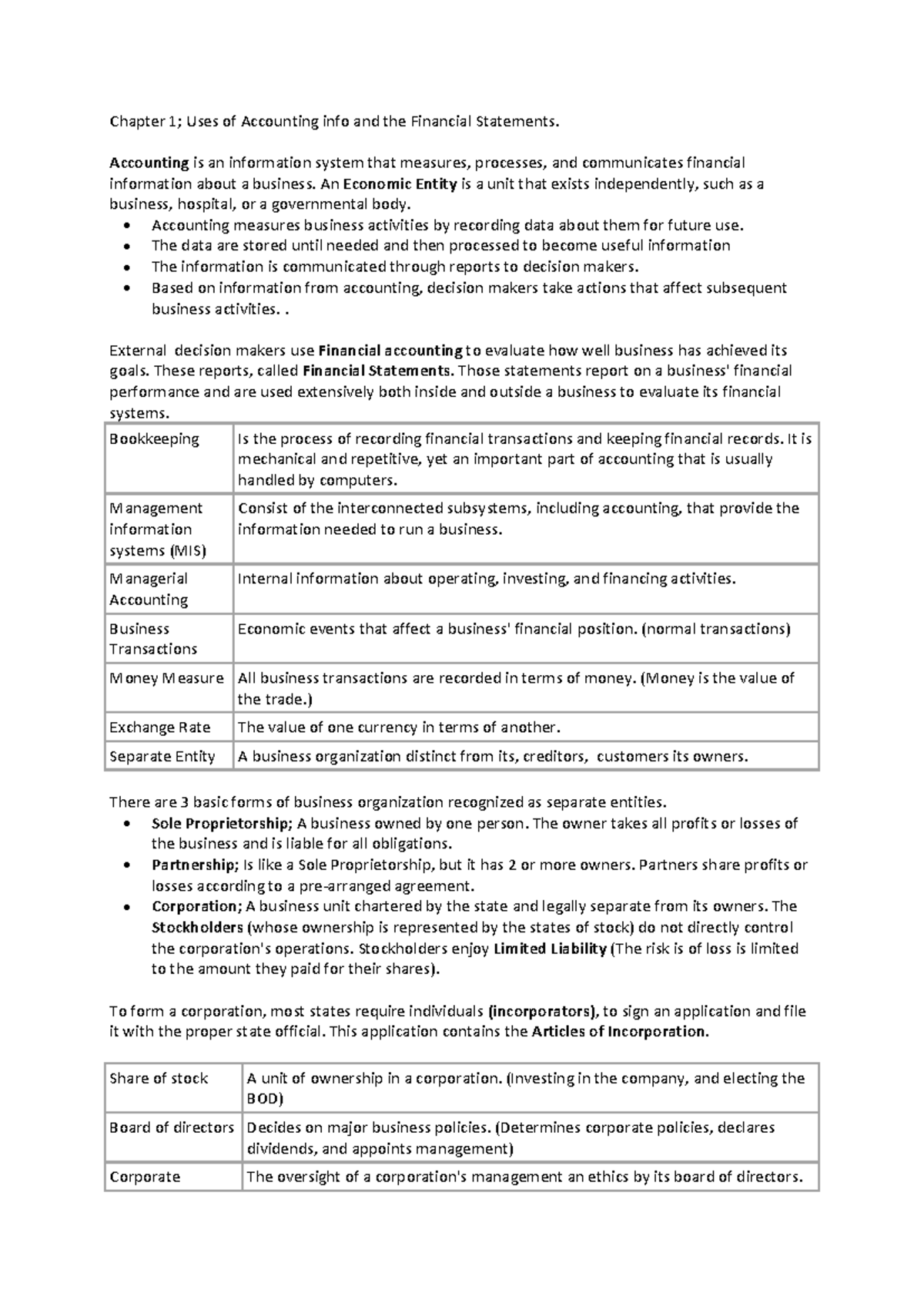 Chapter 1 Overview of Accounting Concepts - FIN 101 Essentials ...