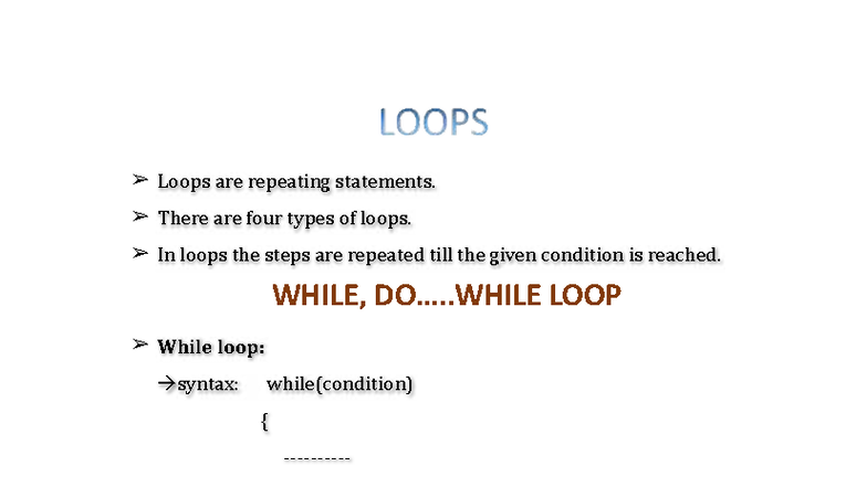 Cs101 Loops Types And Syntax Explained Studocu