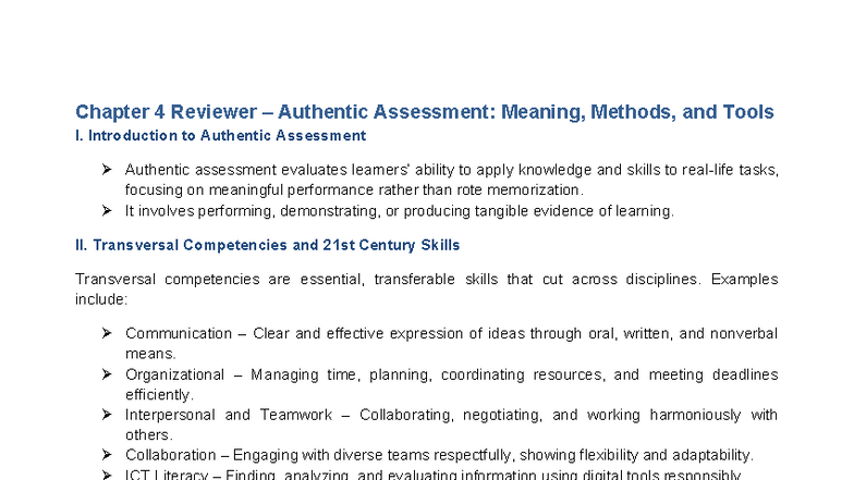 Chapter 4 AIL2: Authentic Assessment Overview and Key Competencies ...