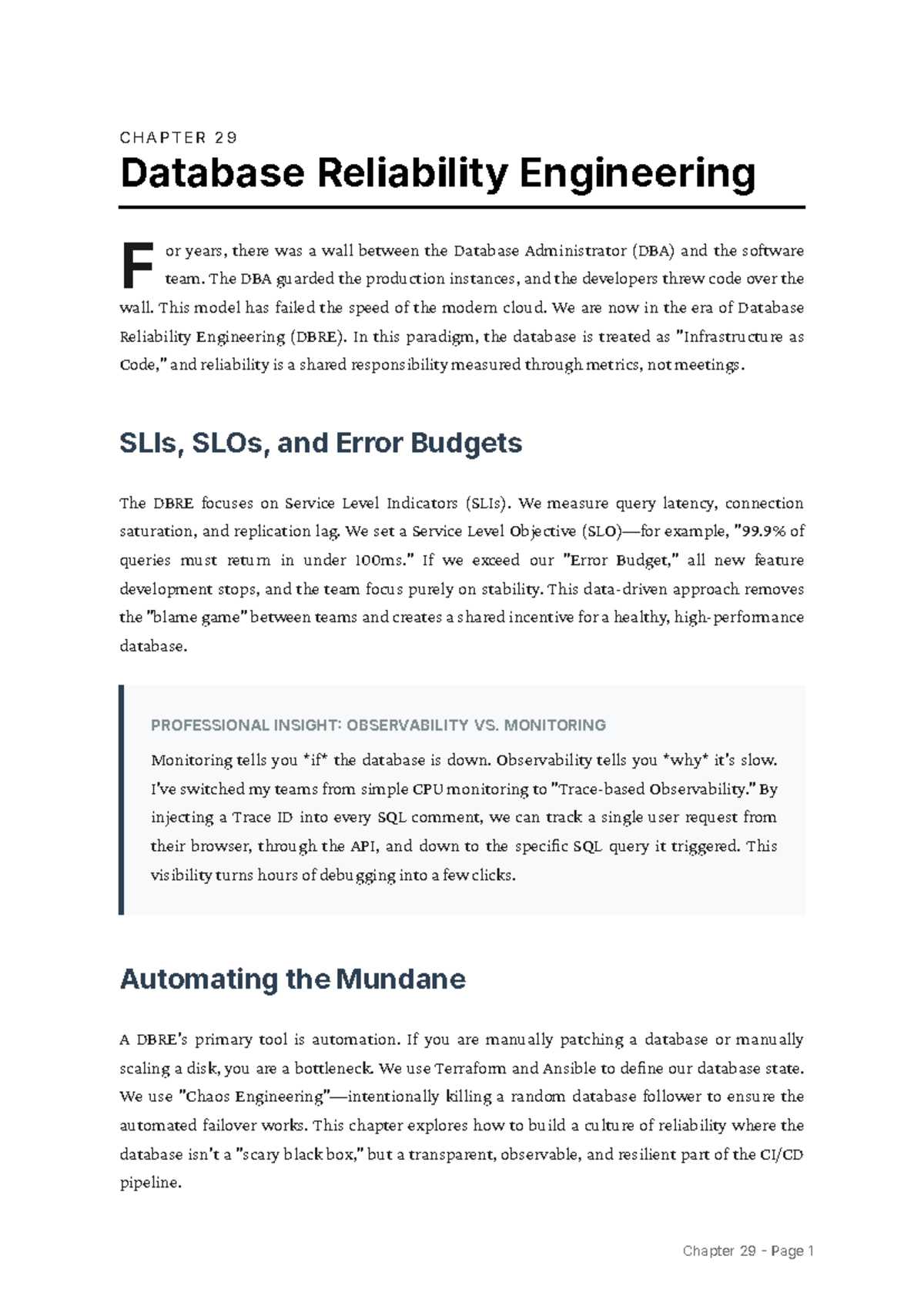 CHAPTER 29: Database Reliability Engineering Insights and Practices ...