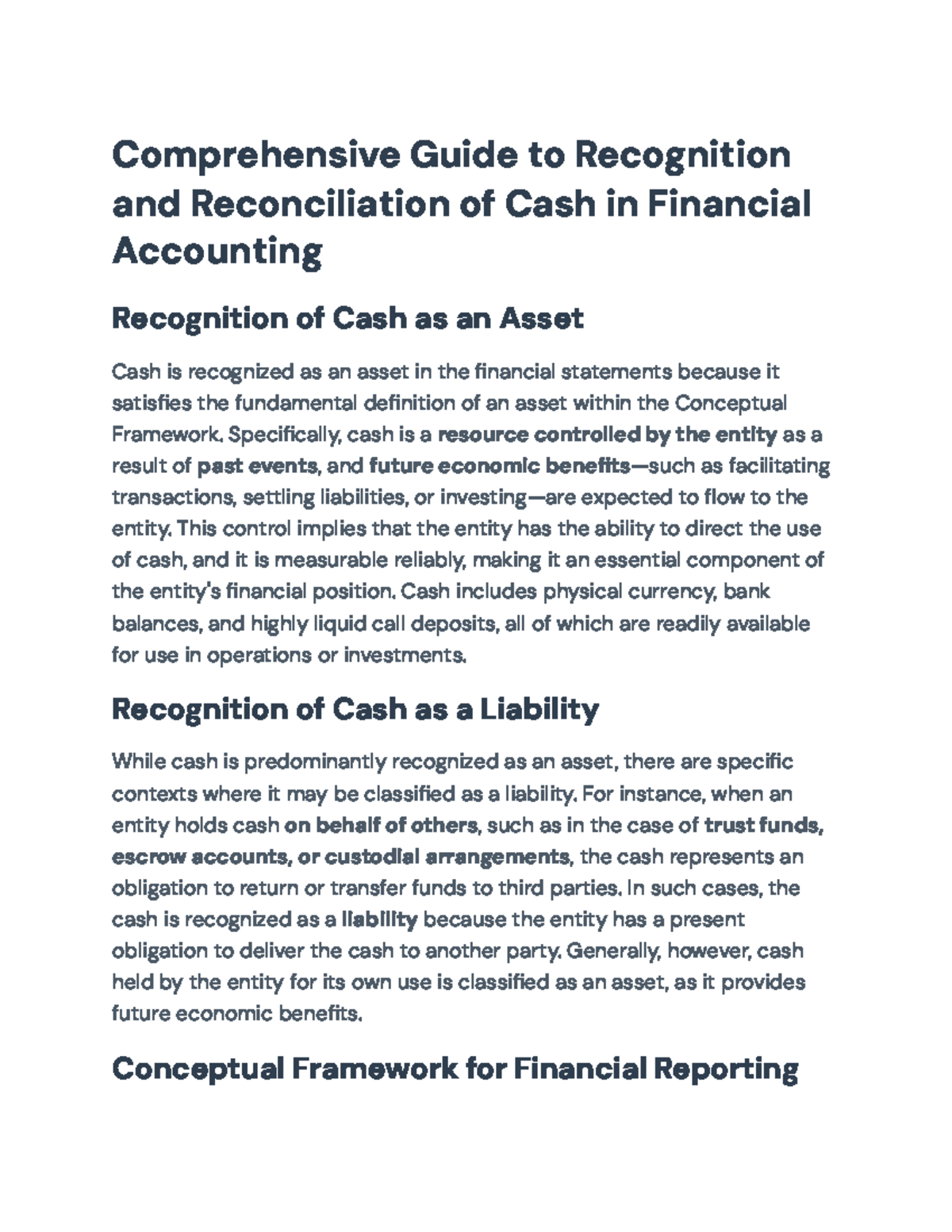 Comprehensive Guide to Cash Recognition & Bank Reconciliation (ACCT 101 ...