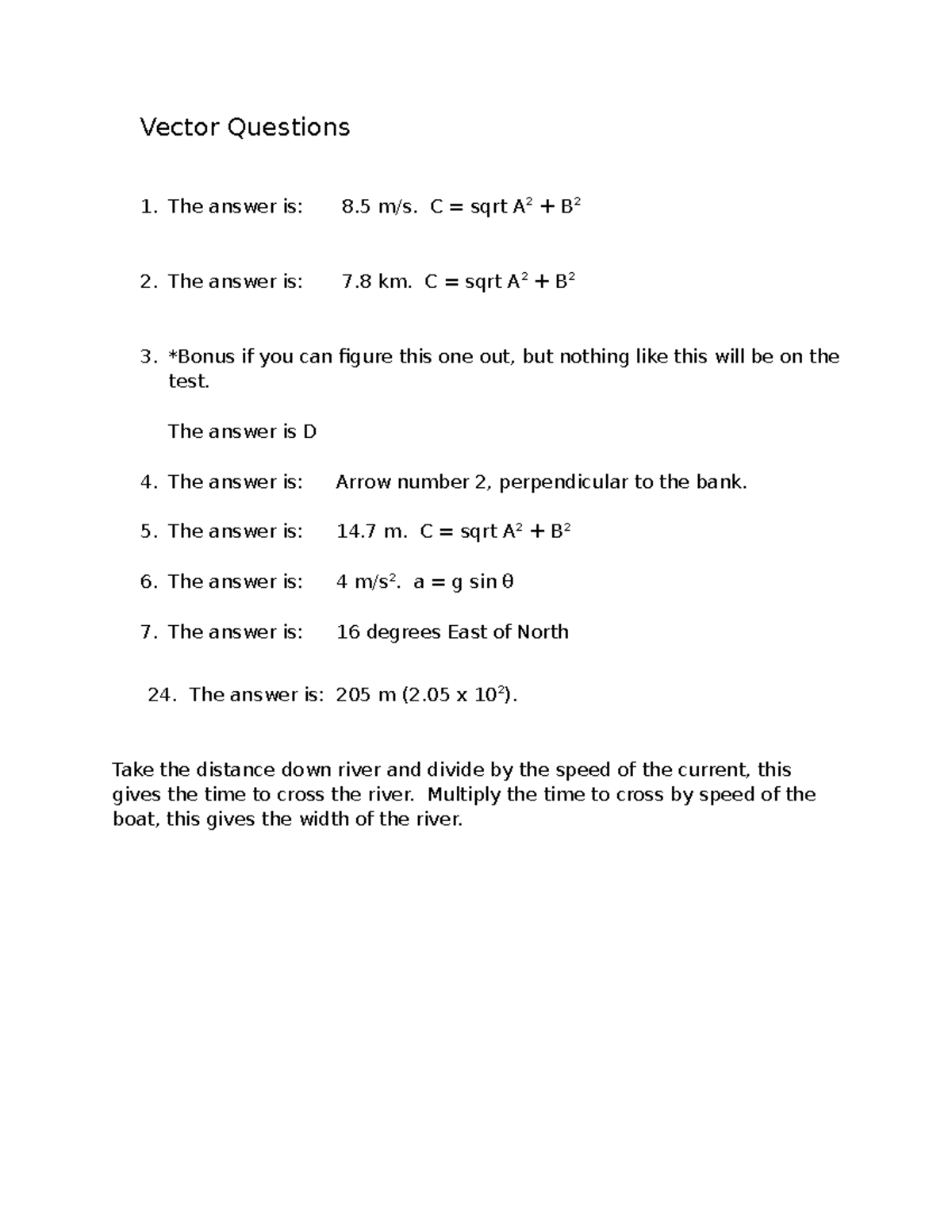 Physics Test Prep: Vector Questions & Answers - Studocu