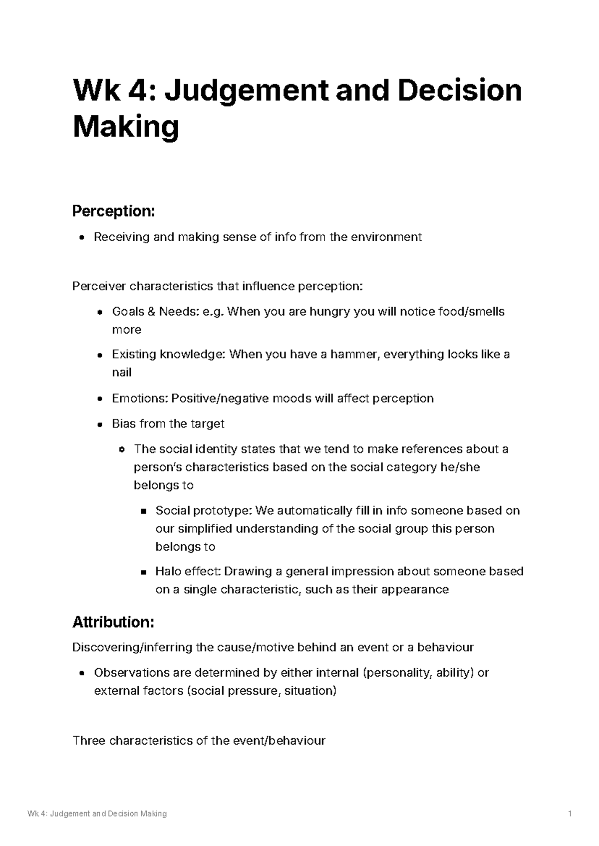 Wk 4: Judgement and Decision Making Notes on Perception and Biases ...