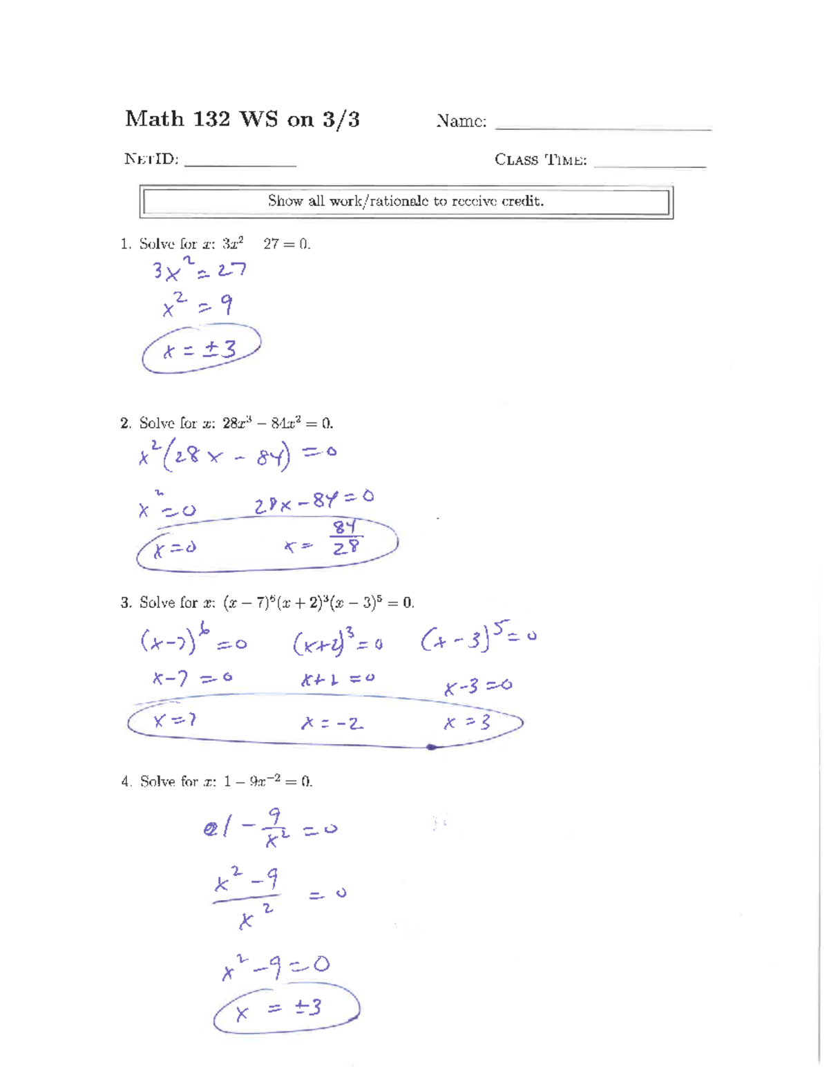 S25 132 WS mar3 key - give an example similar to this - MATH 142 - Math ...
