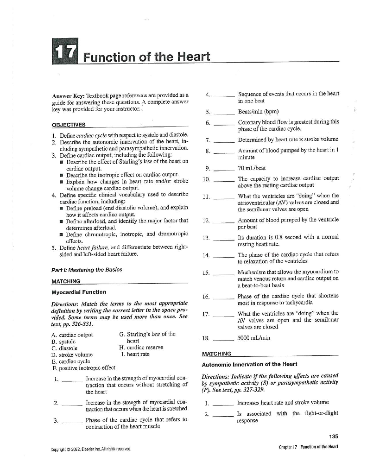 Ch. 17 Function of the Heart Homework Answer Key - Studocu