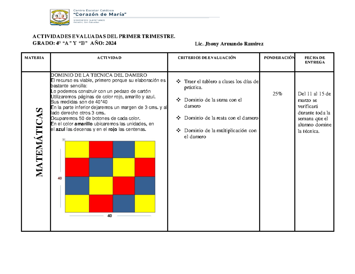 Actividades de Ciencias, Matemáticas y Artística - Grado 4 y 5 - 2024 -  Studocu, image size:1200x927