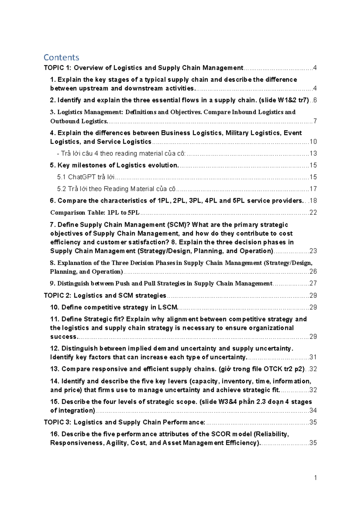 LOG 101: Overview of Logistics & Supply Chain Management Notes - Studocu