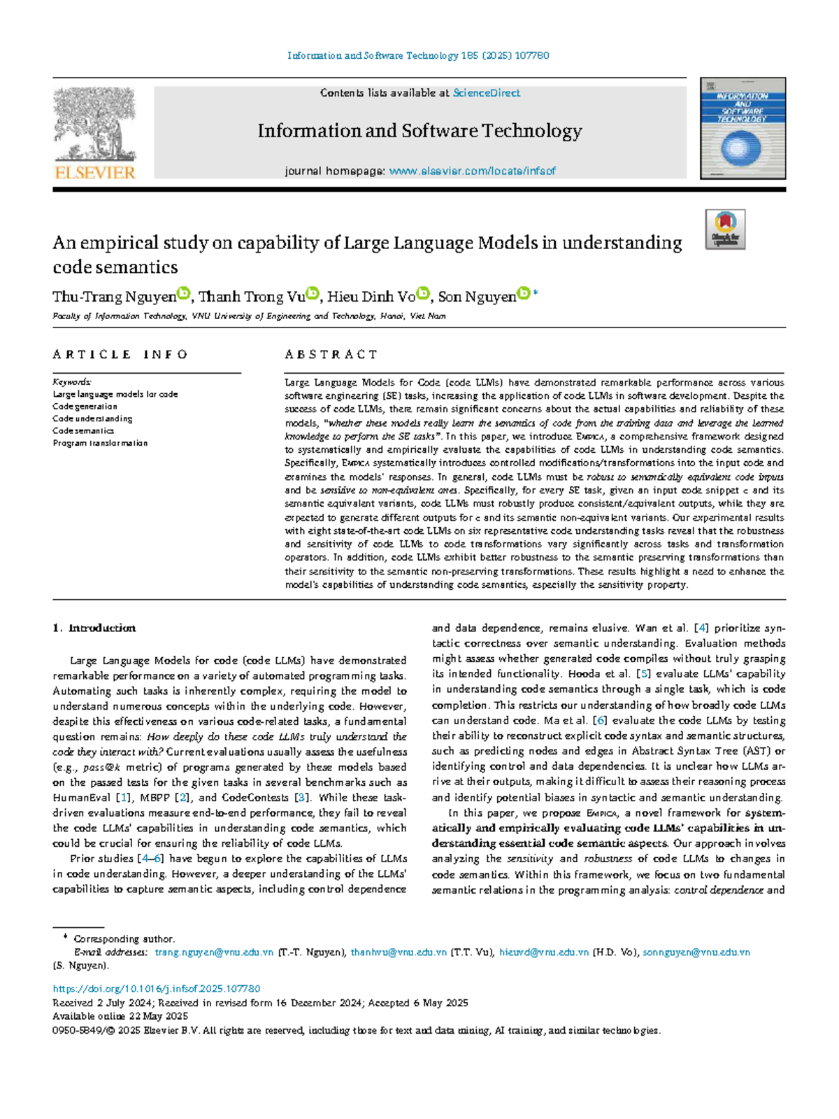 Empirical Study on Code Semantics Understanding by LLMs (IST 185) - Studocu
