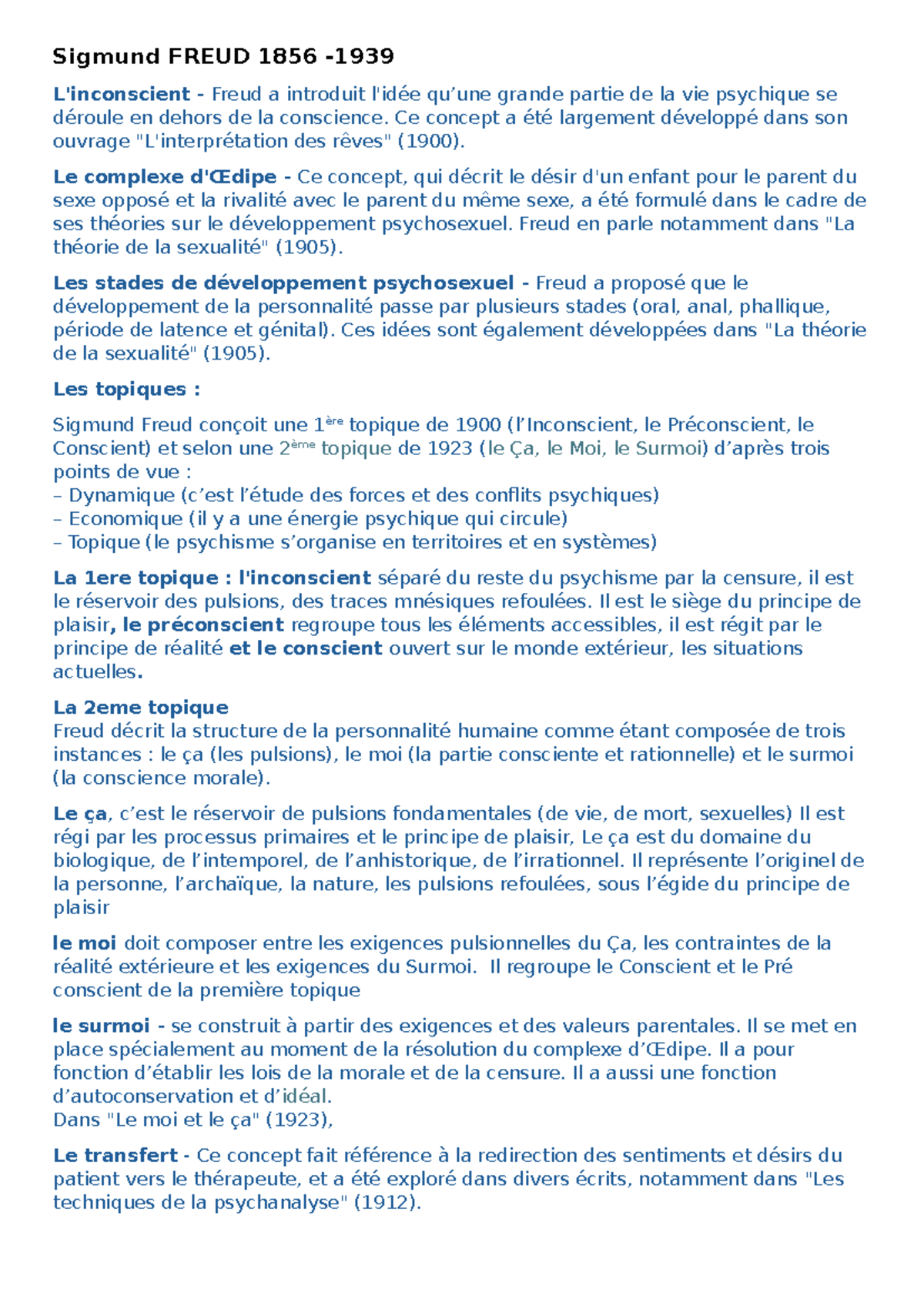 Sigmund Freud - FICHE AUTEUR - Sigmund FREUD 1856 - L'inconscient ...