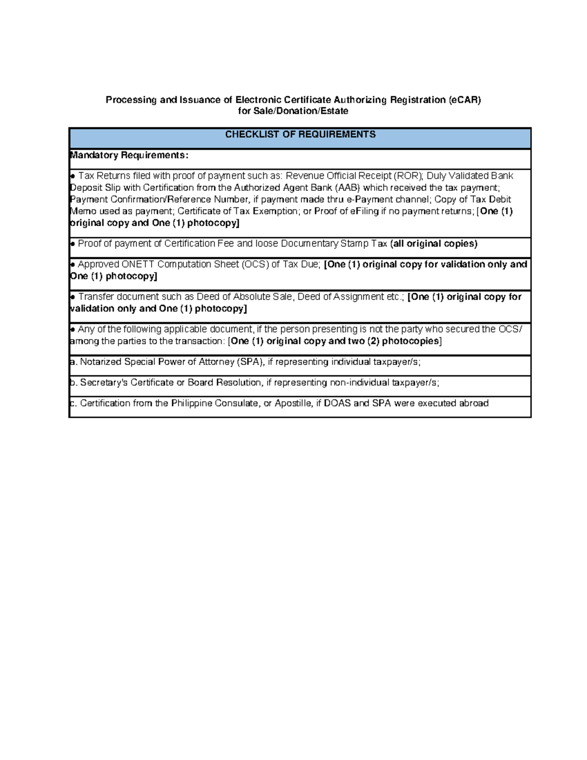 CDR e CAR - Lecture notes - Processing and Issuance of Electronic ...