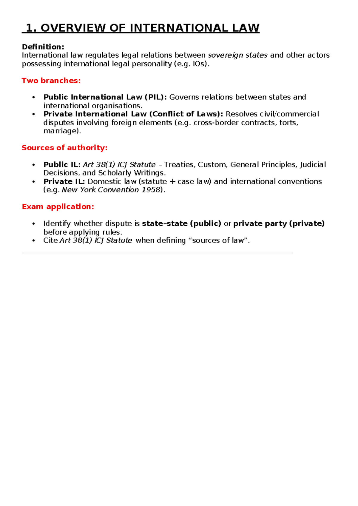 International Law Overview: Key Concepts and Sources (GL 101) - Studocu