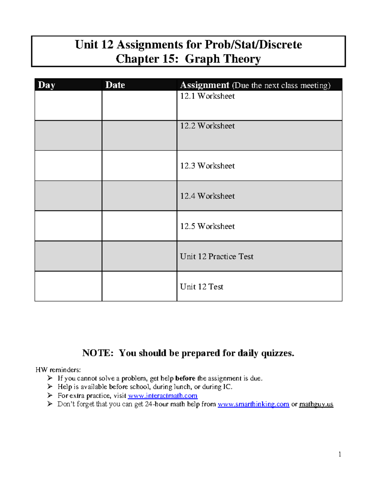 Unit 12 Notes: Graph Theory & Tree Algorithms for Prob/Stat/Discrete ...