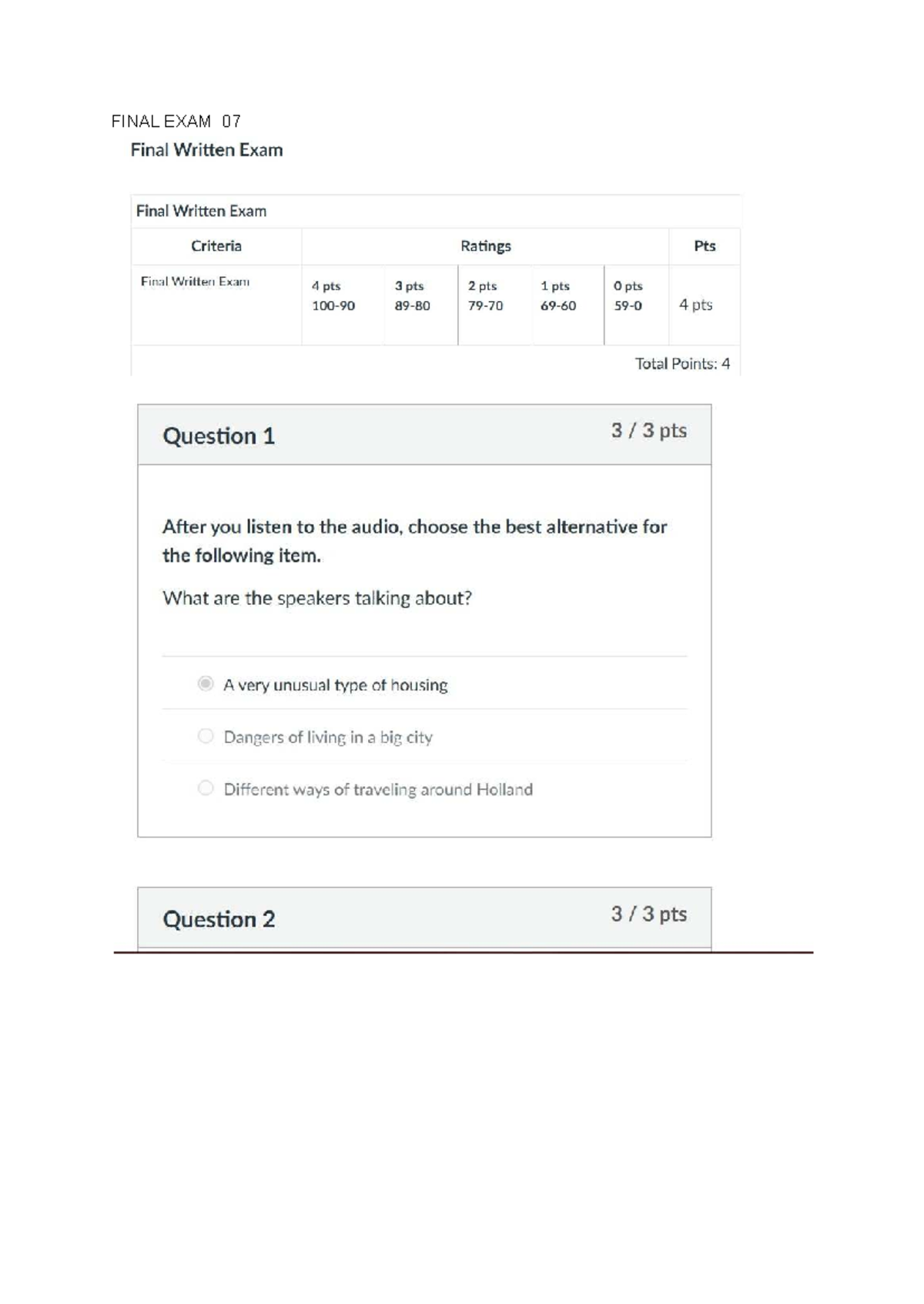 FINAL EXAM 07: Written Exam Criteria and Sample Questions - Studocu
