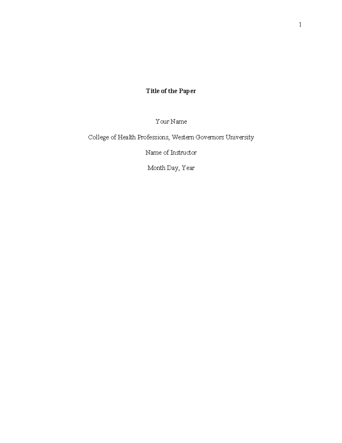 APA Paper Formatting Guide - WGU Template (7th Ed.) - Studocu