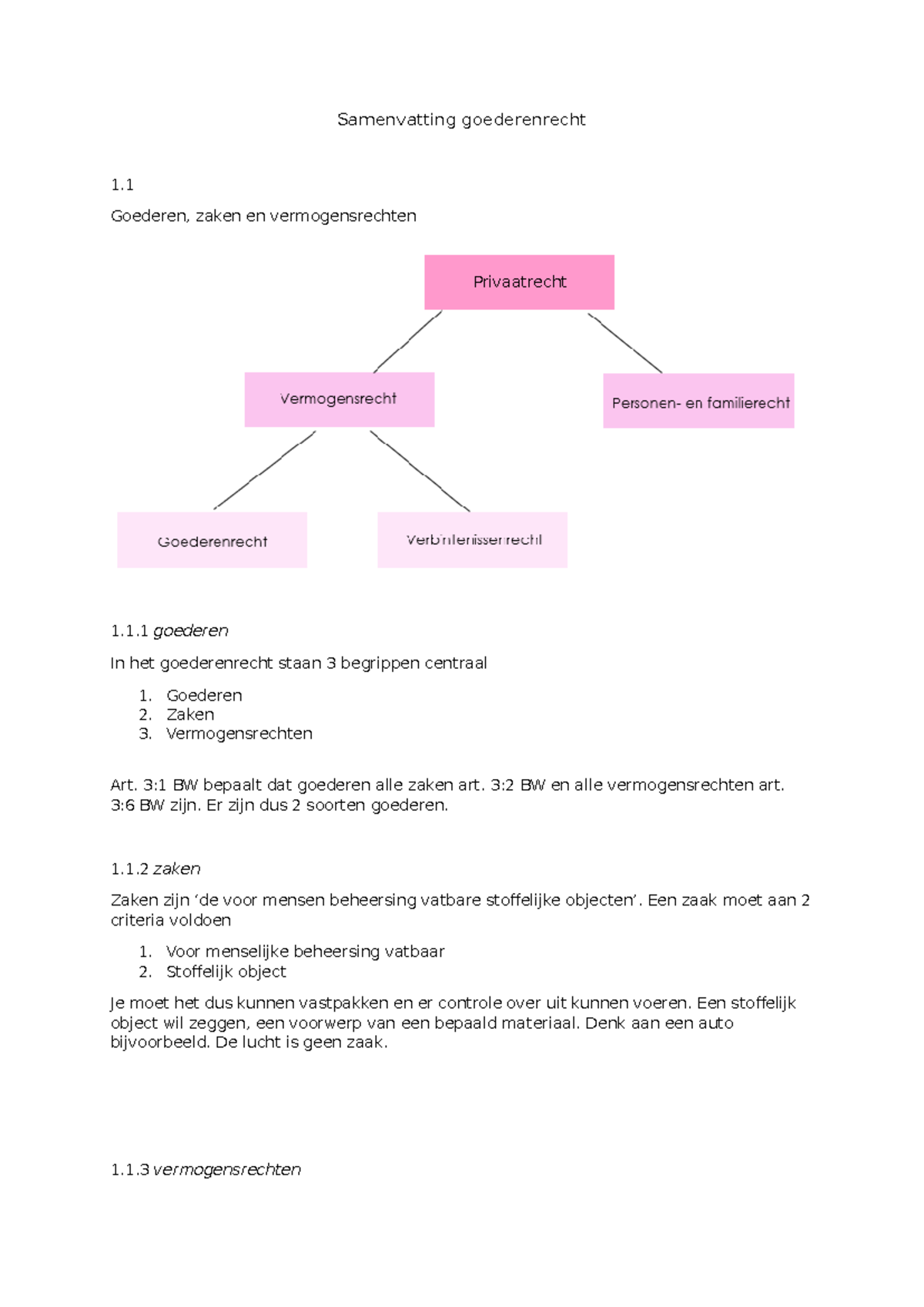Samenvatting Goederenrecht 1.1 - 4.3: Eigendom, Bezit en Rechten ...