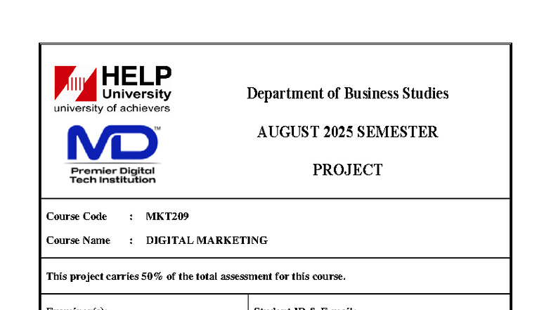MKT209 Final Project: Digital Marketing Analysis and Strategy - Studocu