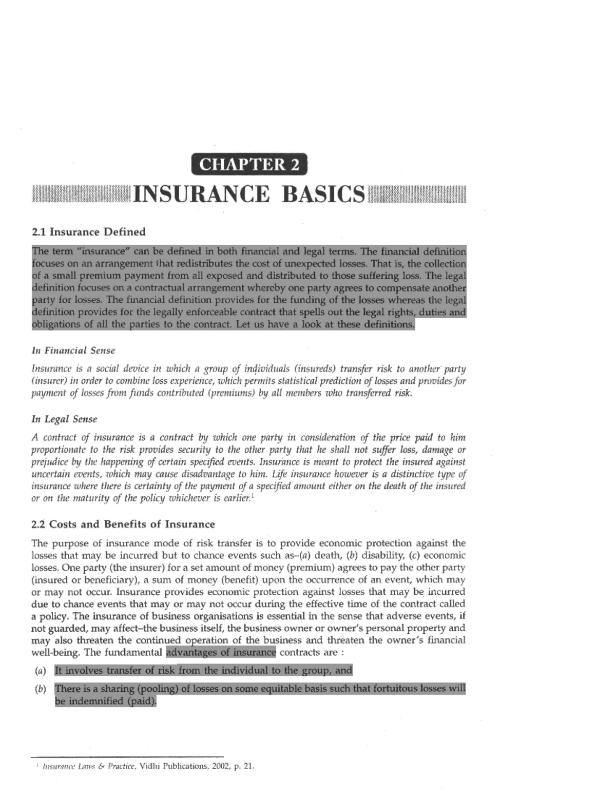 1742797323 - Good for internal knowledge - CHAPTER 2 INSURANCE BASICS 2 ...