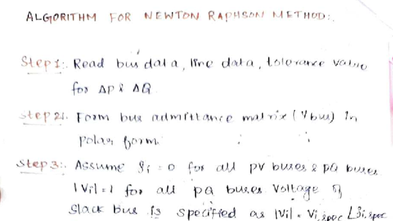 NR Algorithm - Flow Chart for Newton-Raphson Method in Power Flow - Studocu