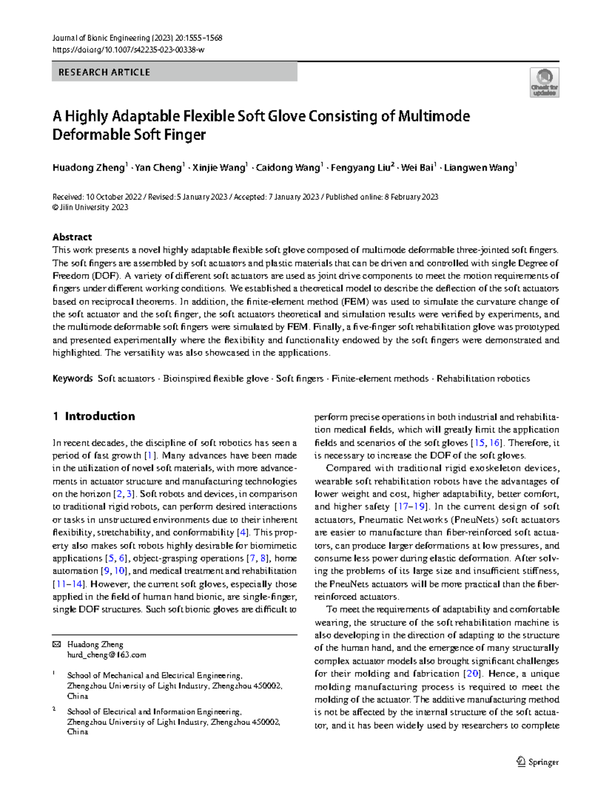 S42235 023 00338 w - 1223567 - Vol.:(0123456789)1 3 Journal of Bionic ...