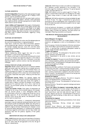 Child and Adolescent Learners and Principles - PED 101 - WMSU - Studocu