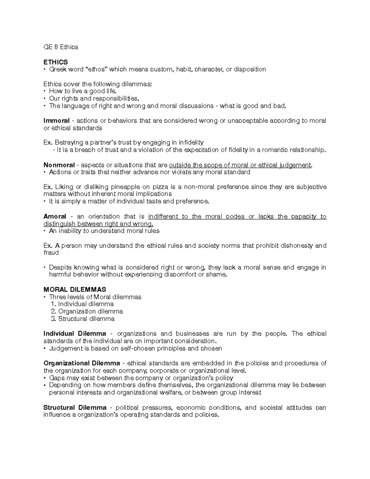 Chapter 6 - Deontological Ethics: Kant's Moral Philosophy (ETHICS GEC 7 ...