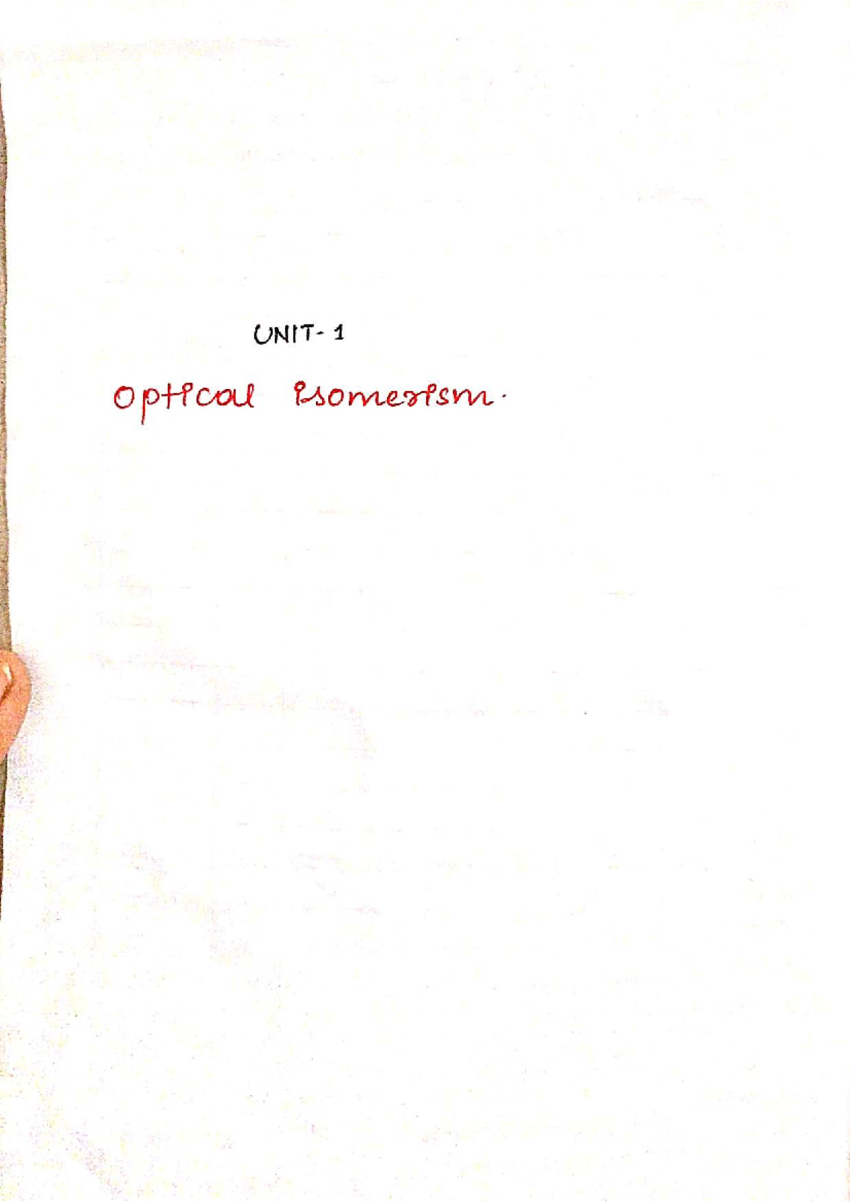 Poc-III UNIT-1: Comprehensive Notes on Optical Isomerism and ...