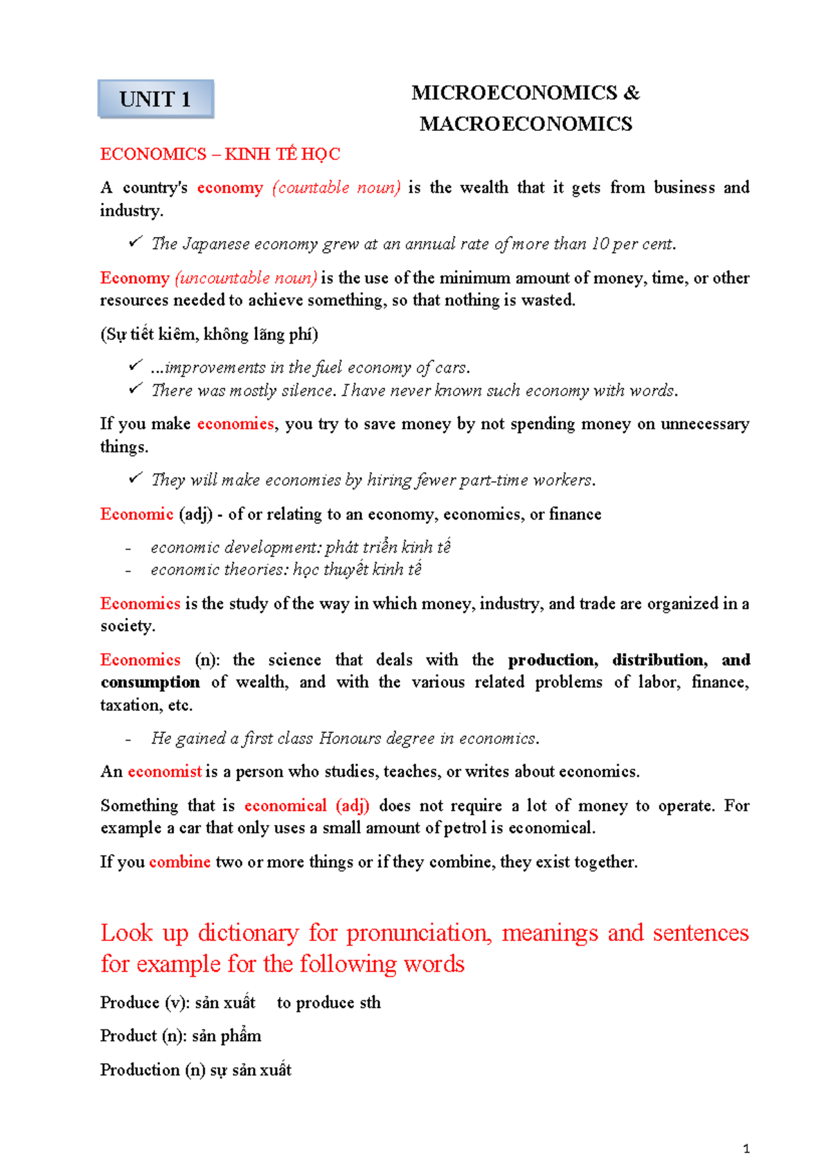 MICROECONOMICS & MACROECONOMICS UNIT 1 LECTURE NOTES - Studocu