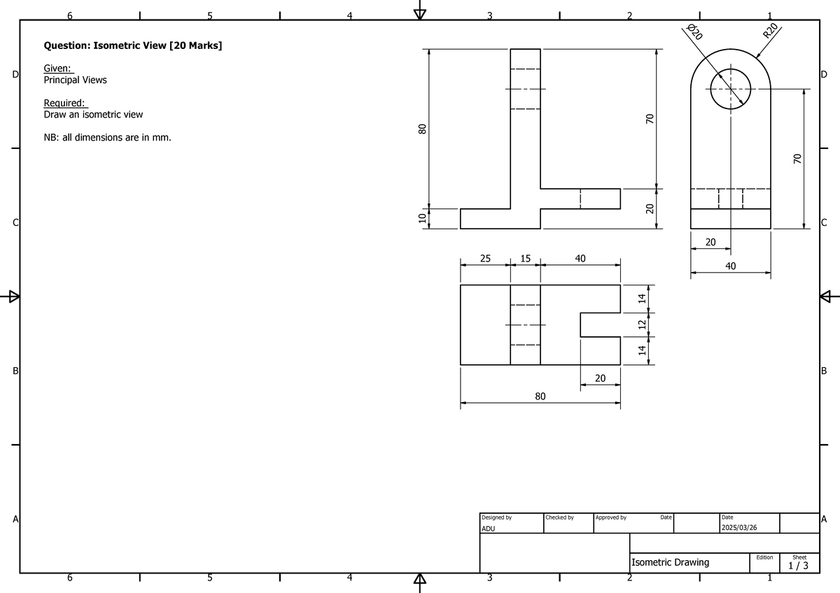 Isometric & Orthographic Views - 5 4 3 A ADU 2 Draft - Studocu