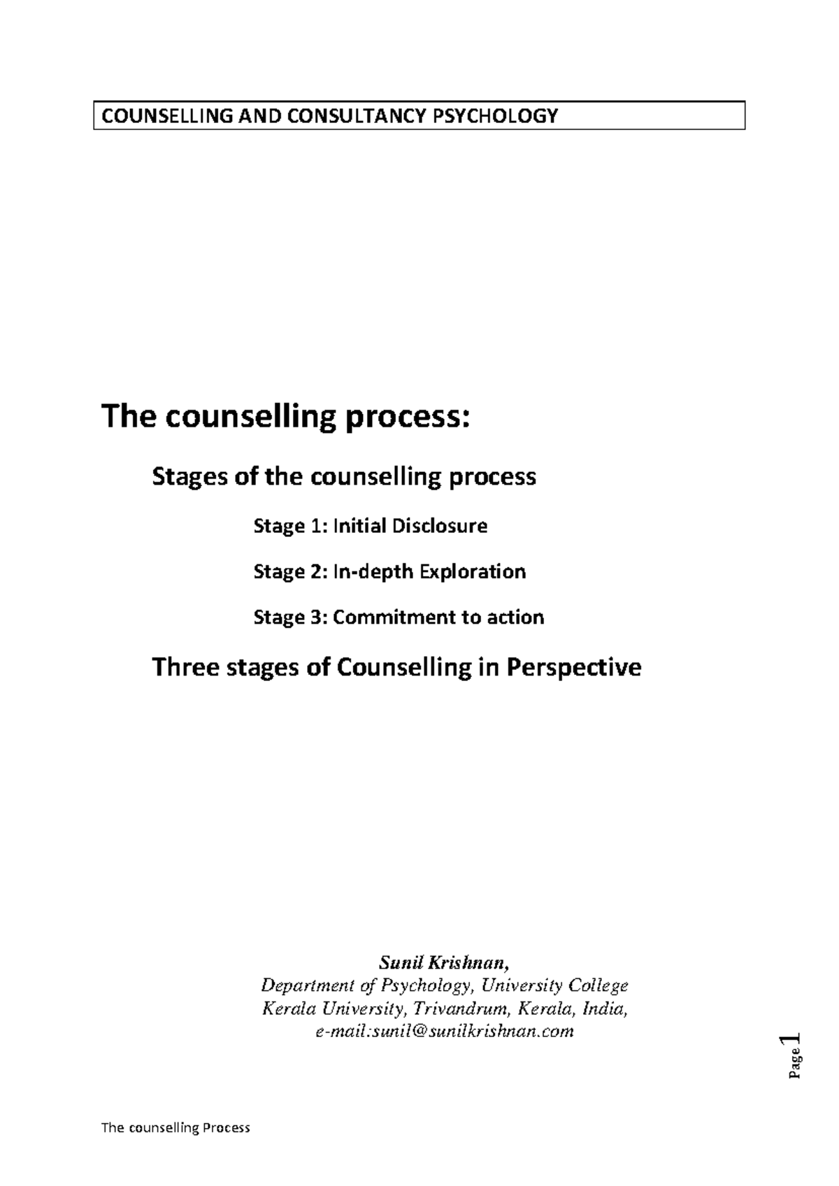 Stages of Counselling Notes - Page 1 COUNSELLING AND CONSULTANCY ...