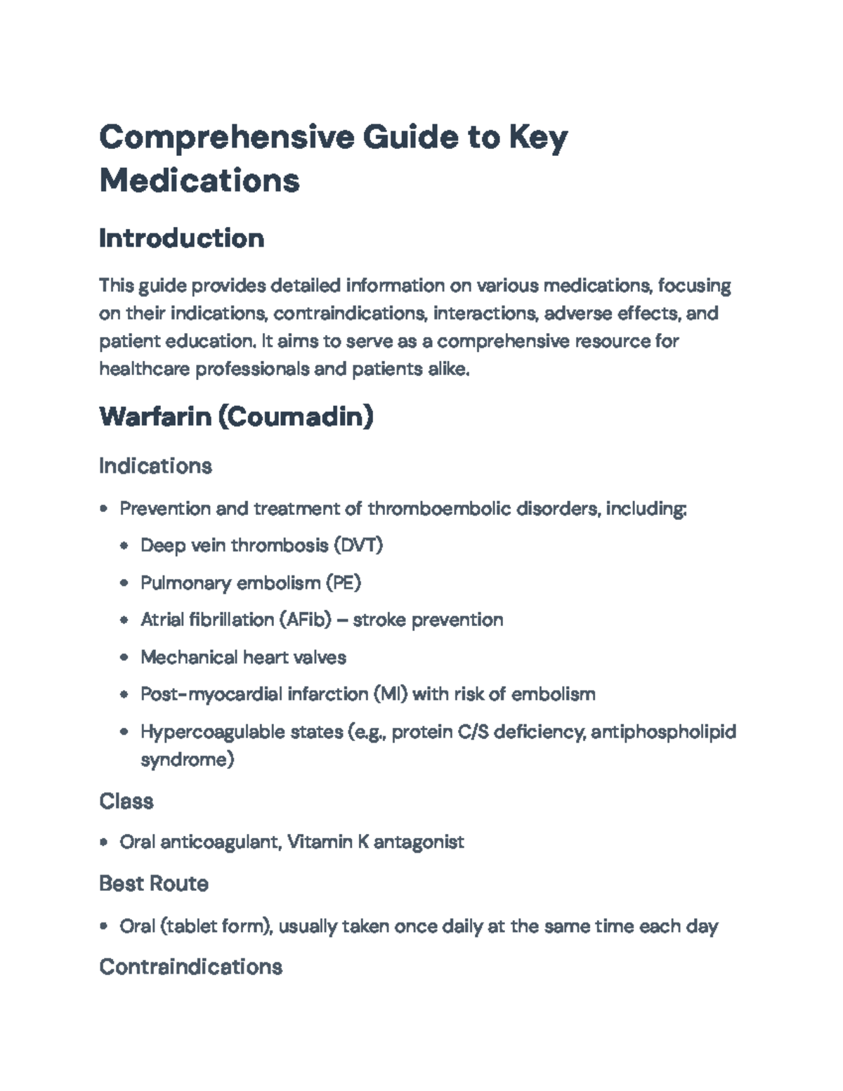 Comprehensive Medication Guide: Key Drugs, Interactions & Patient Info ...
