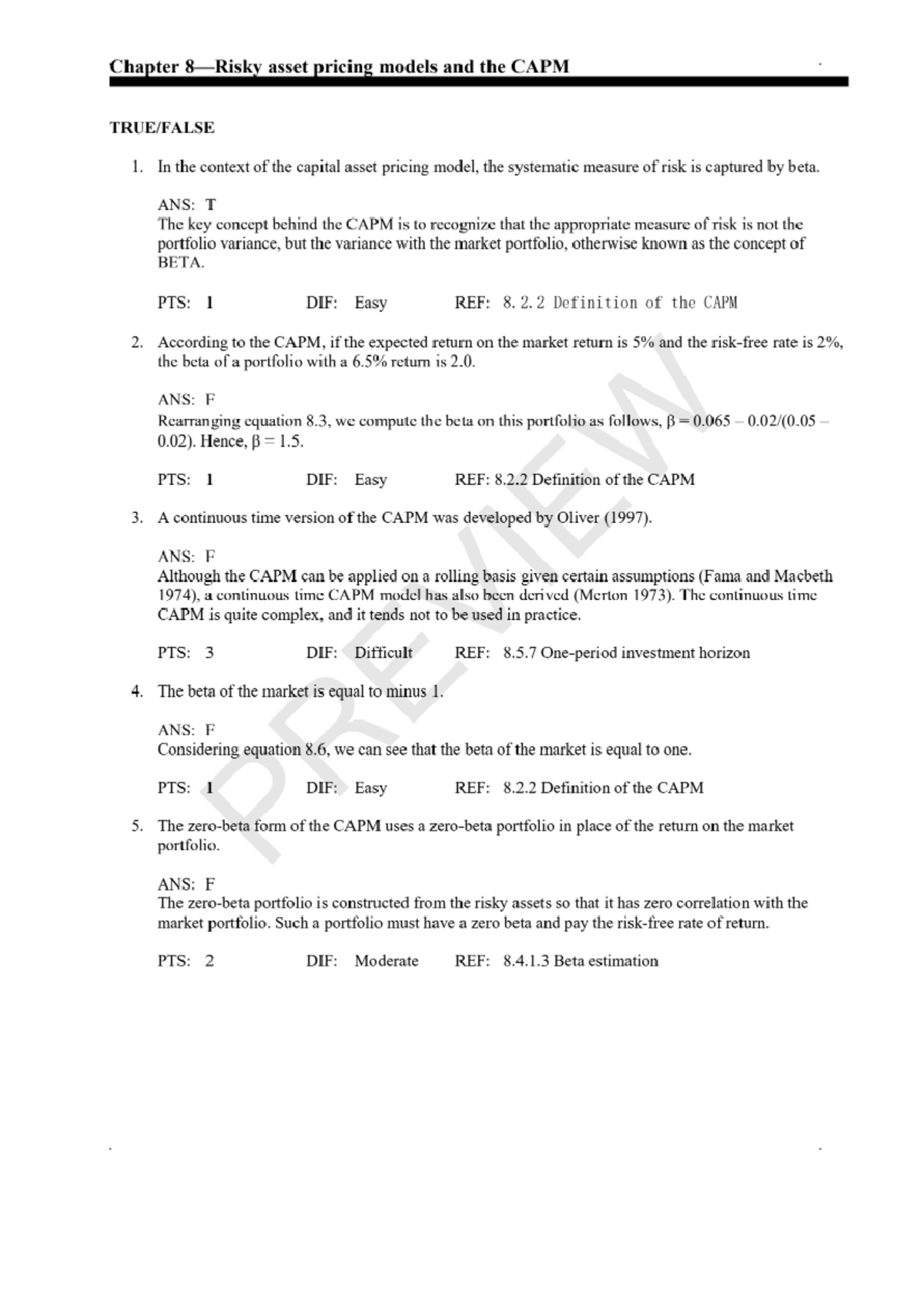 Chap8 - Capital Asset Pricing Models & the CAPM Analysis - Studocu