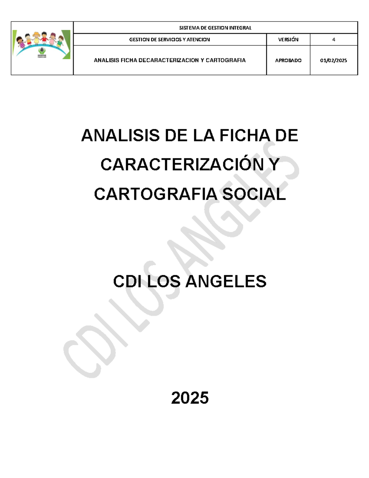 Análisis de la Ficha de Caracterización y Cartografía Social CDI Los Ángeles - Document Preview