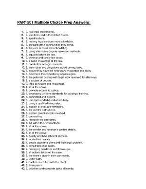 PAR1501 Final Exam Multiple Choice Prep Answers - Studocu
