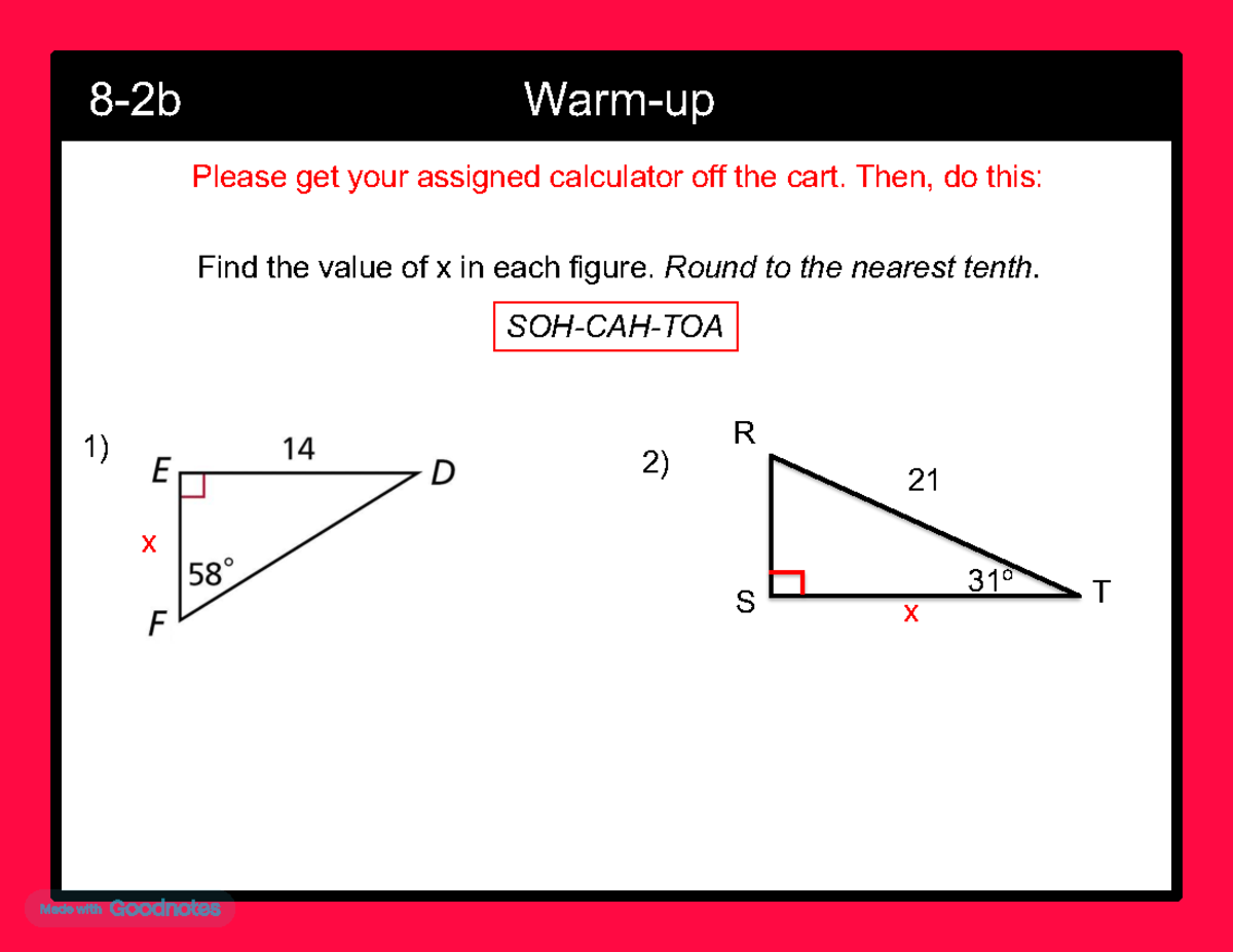 Geometry Lesson 8-2b: Inverse Trigonometric Ratios and Right Triangles ...