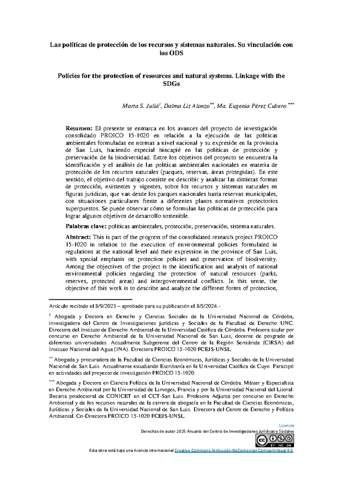 Políticas de Protección de Recursos Naturales y su Relación con los ODS ...