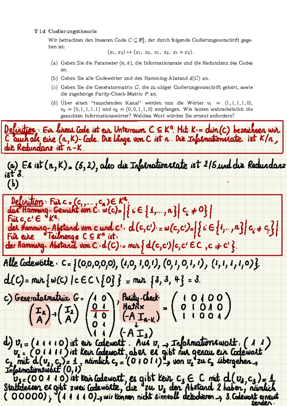 Handwritten solutions to exercise sheet 1 - Machine Learning - Studocu