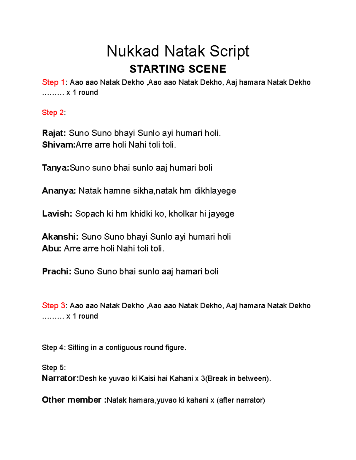Nukkad Natak Script - Summary for BTech CSE 3rd Year DAA - Studocu