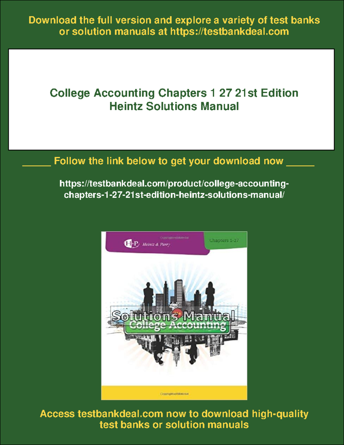 1024 - College accounting chapters 1 27 21st edition heintz solutions ...