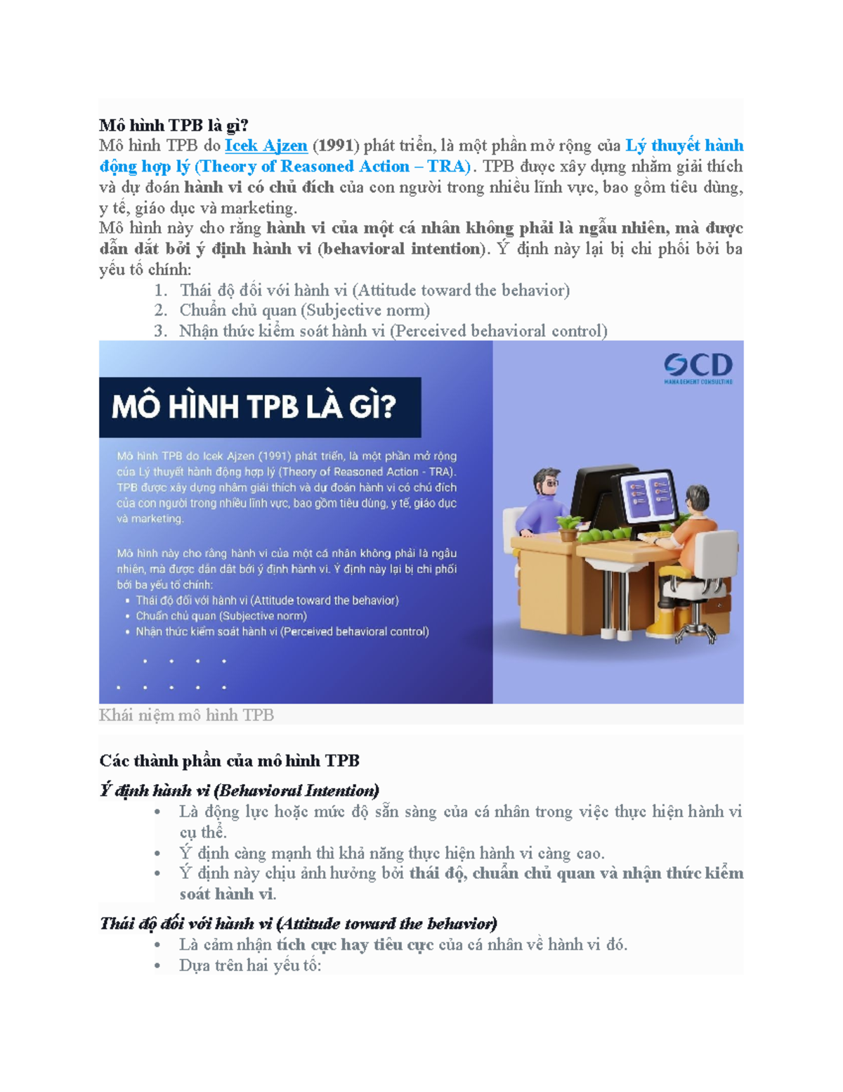 Mô hình TPB: Tài liệu học tập cho các môn đạt điểm cao! - Studocu