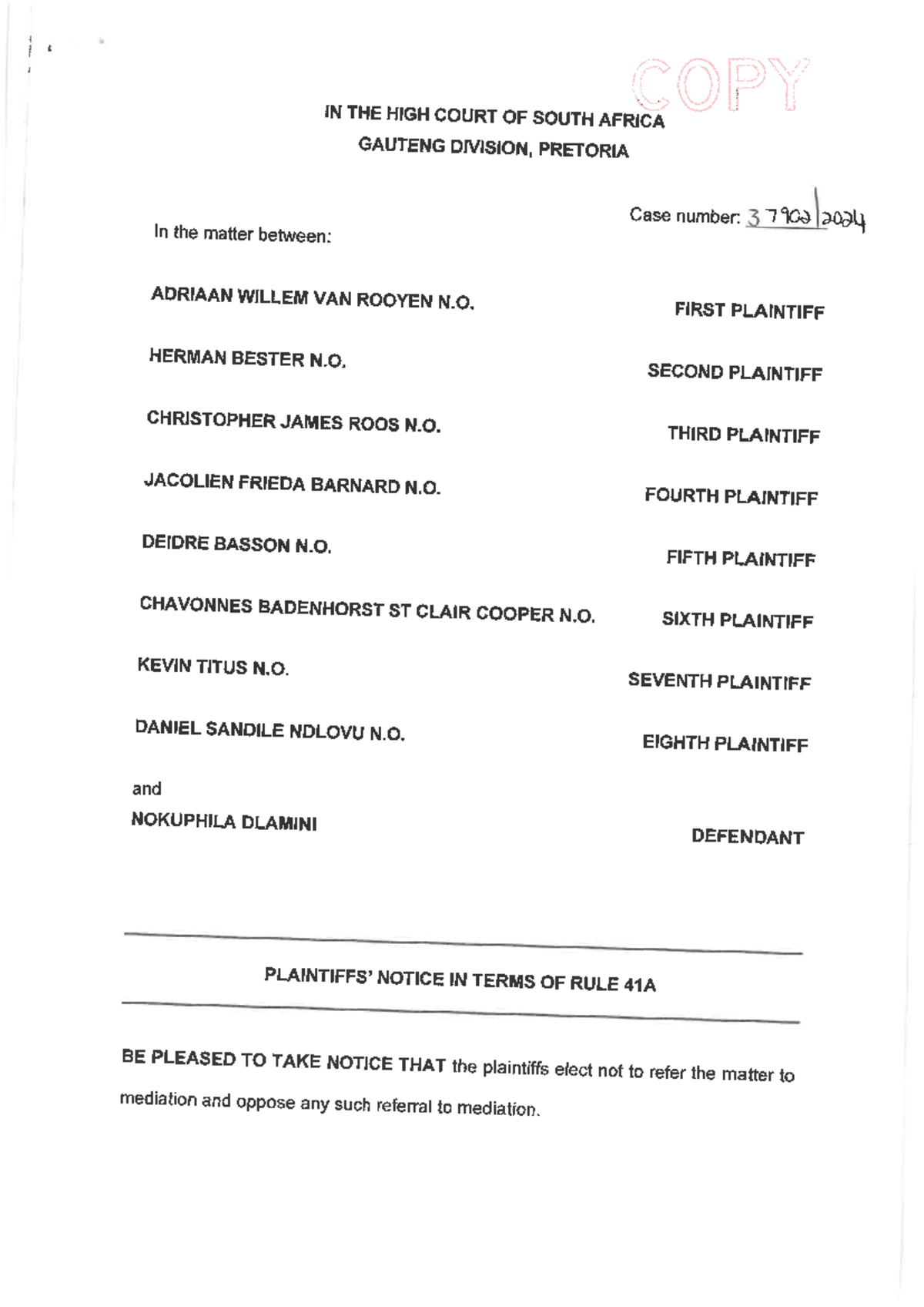 Case High Court Rule Rule 41a Uniform Rules Of Court Pdf 2025