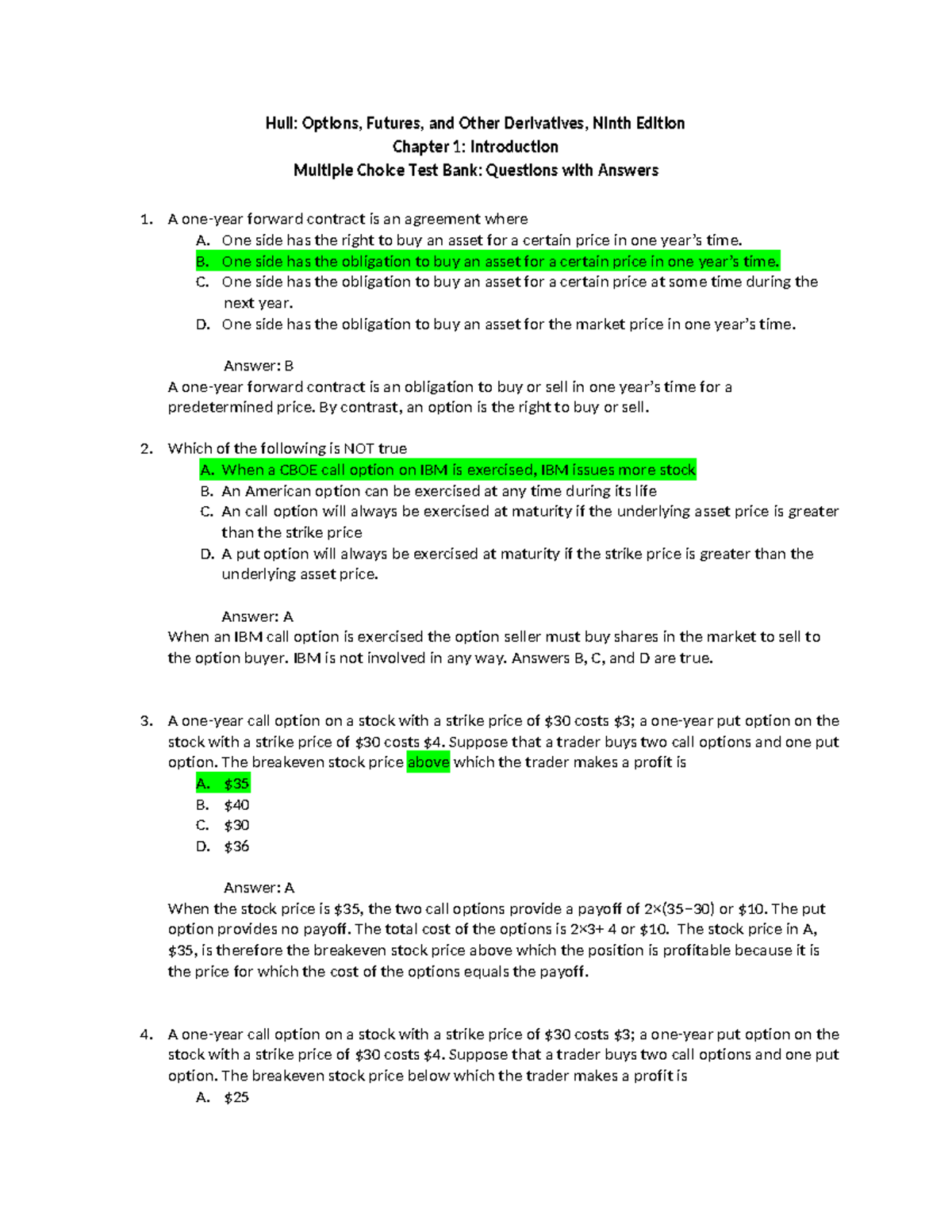 Hull: Options, Futures, and Other Derivatives, Ninth Edition Chapter 1 ...
