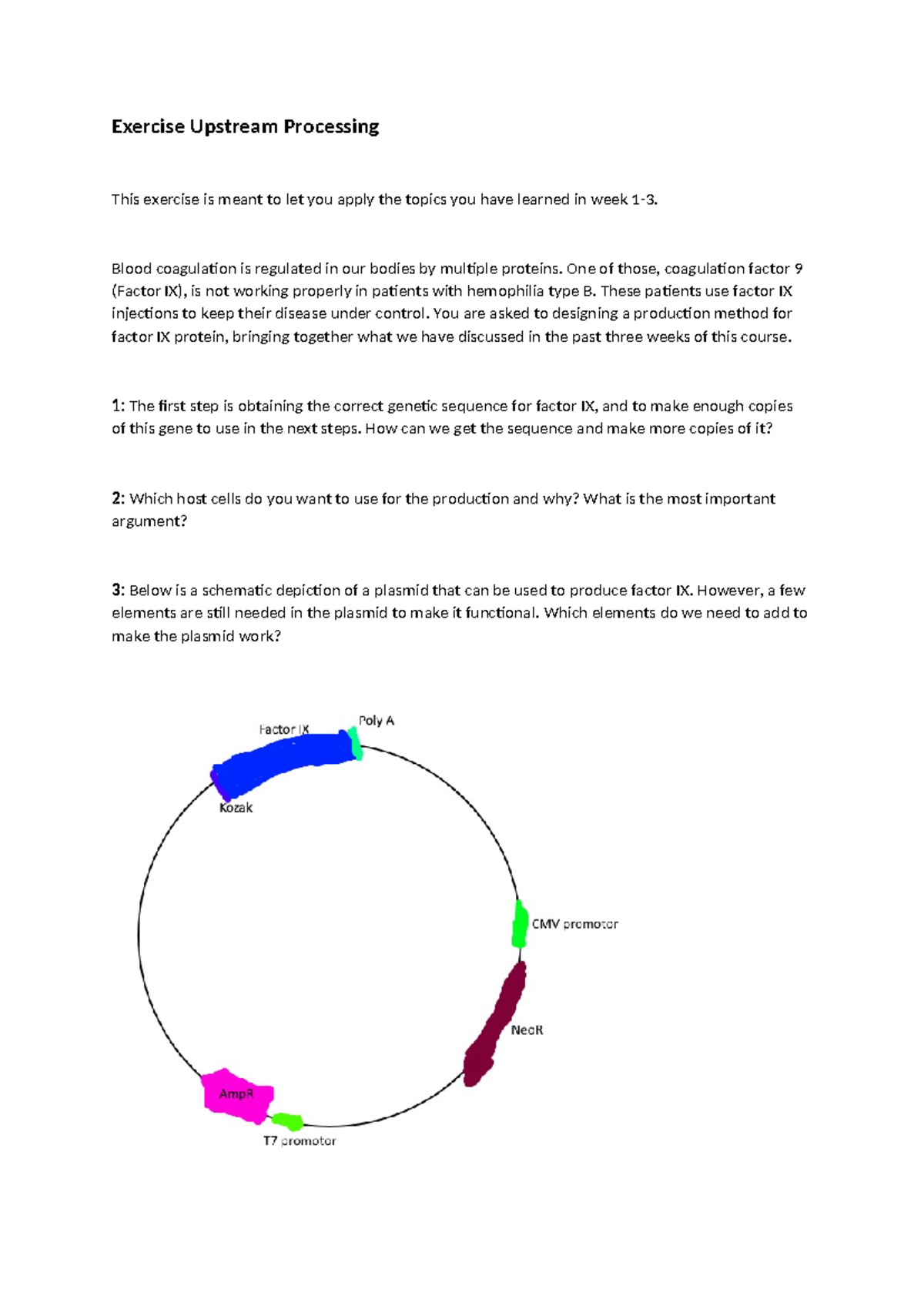 Exercises on Upstream Processing (USP) for Factor IX Production ...
